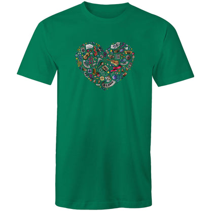Heart Music - Mens T-Shirt Kelly Green Mens T-shirt Music