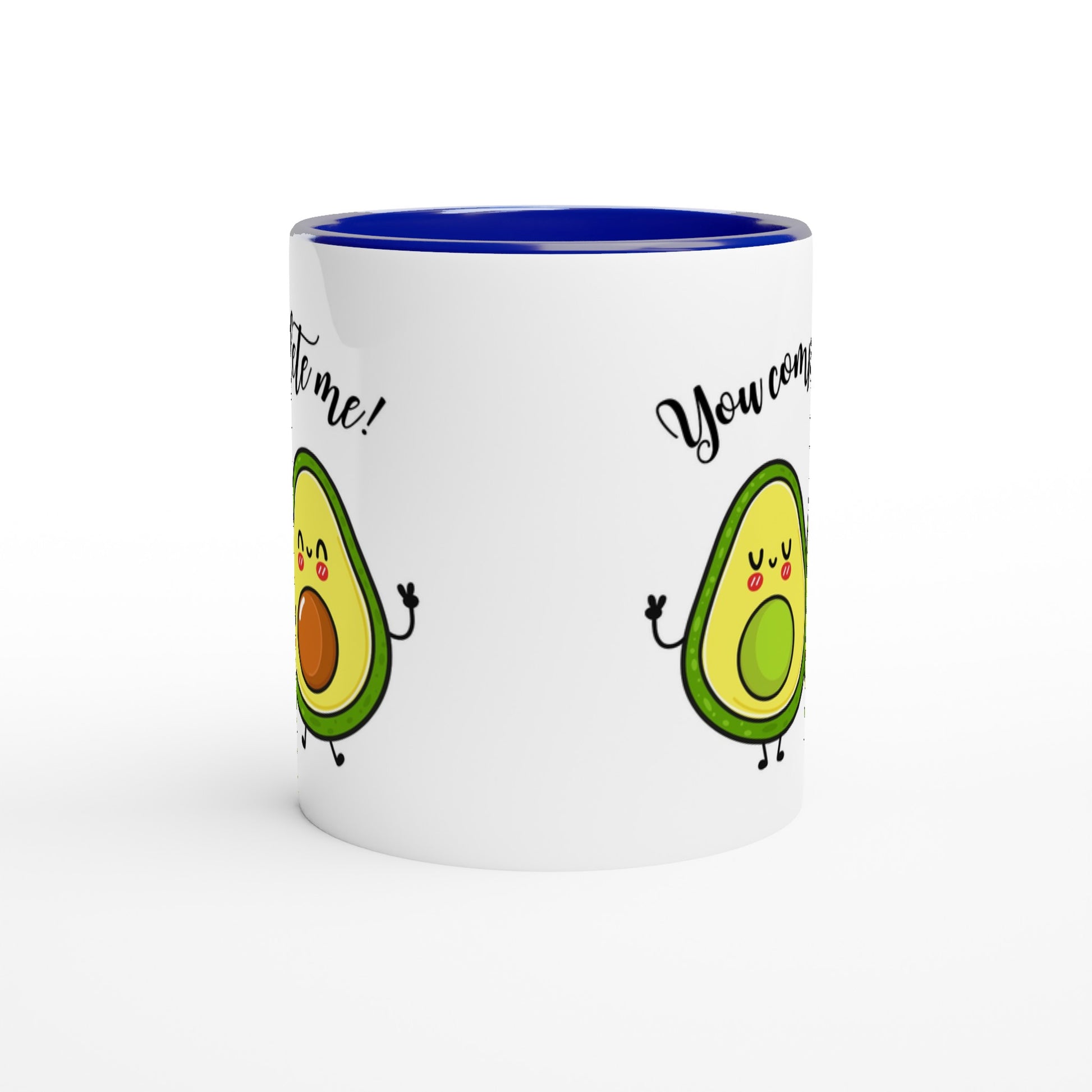 Avocado, You Complete Me - White 11oz Ceramic Mug with Colour Inside Colour 11oz Mug food Love