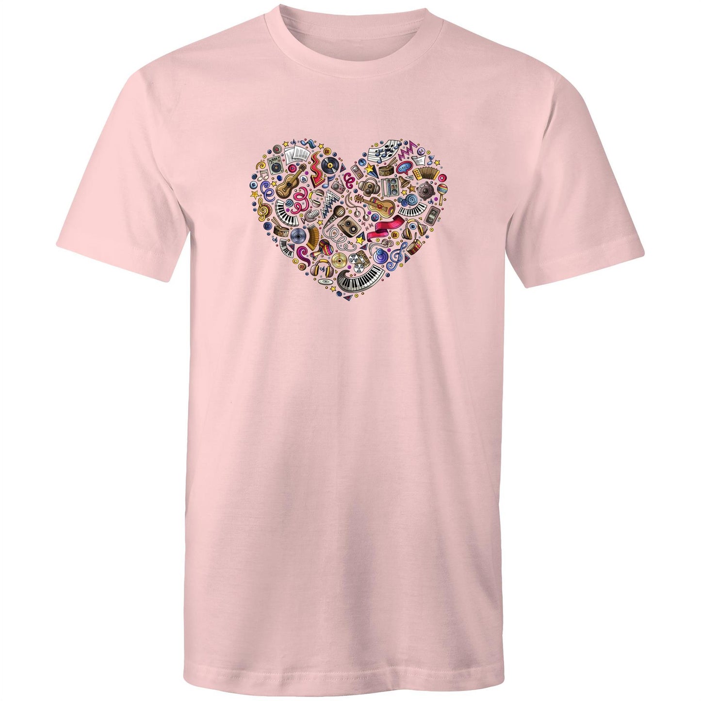Heart Music - Mens T-Shirt Pink Mens T-shirt Music