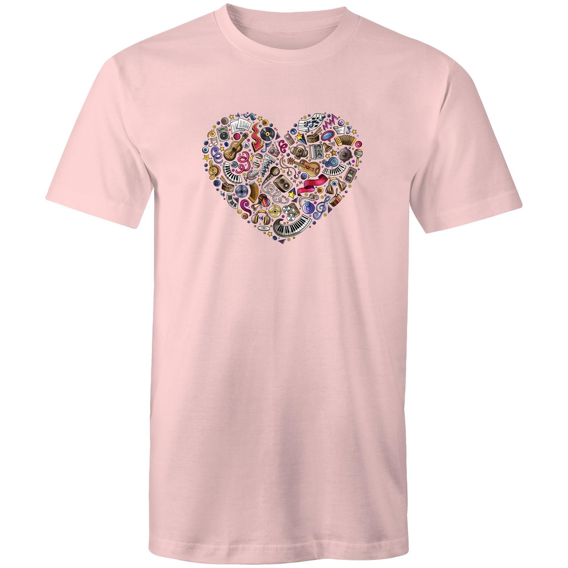 Heart Music - Mens T-Shirt Pink Mens T-shirt Music
