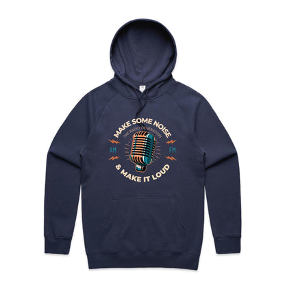 Make Some Noise And Make It Loud - Supply Hood Midnight Blue Mens Supply Hoodie Music