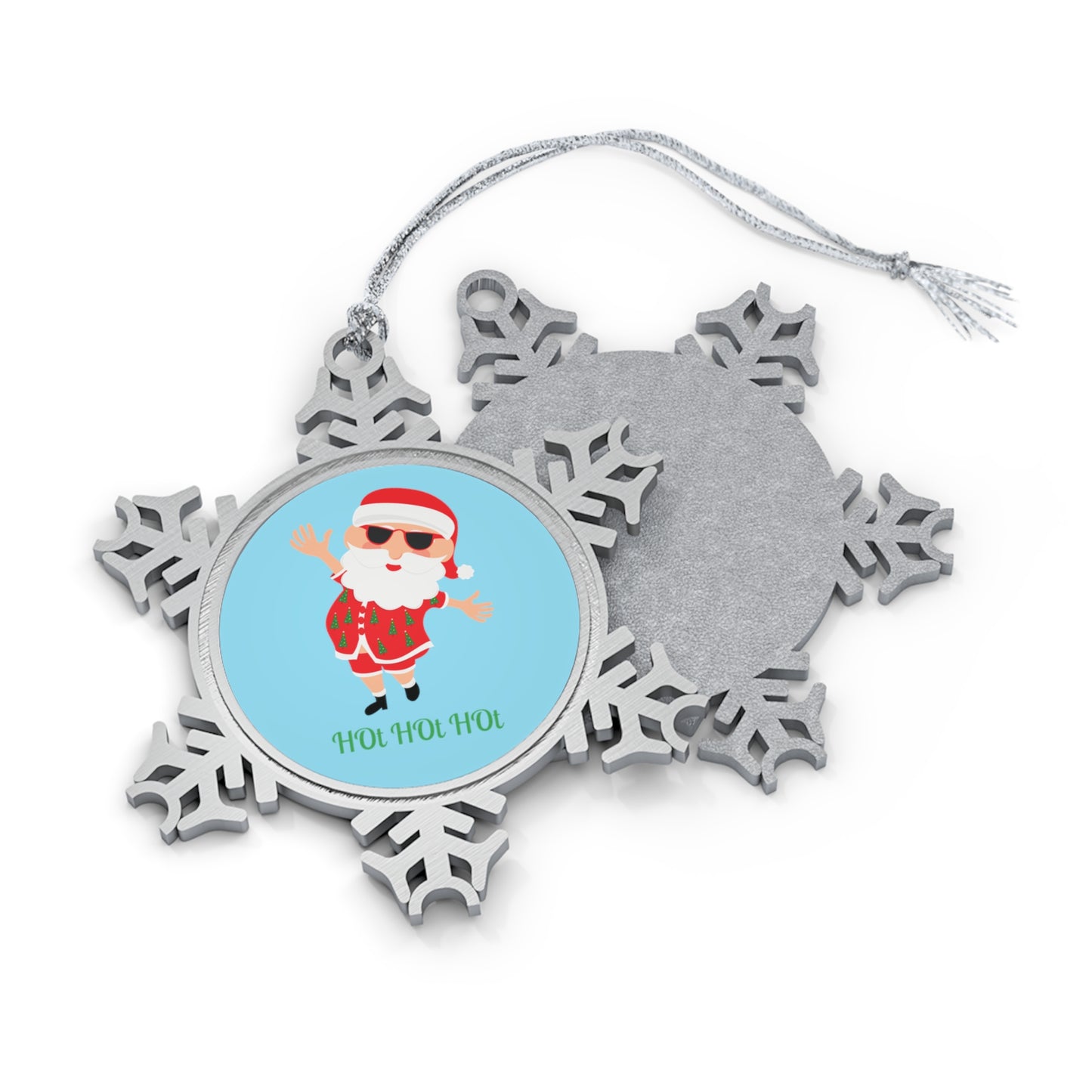 HOt HOt HOt - Pewter Snowflake Ornament Snowflake One Size Christmas Ornament
