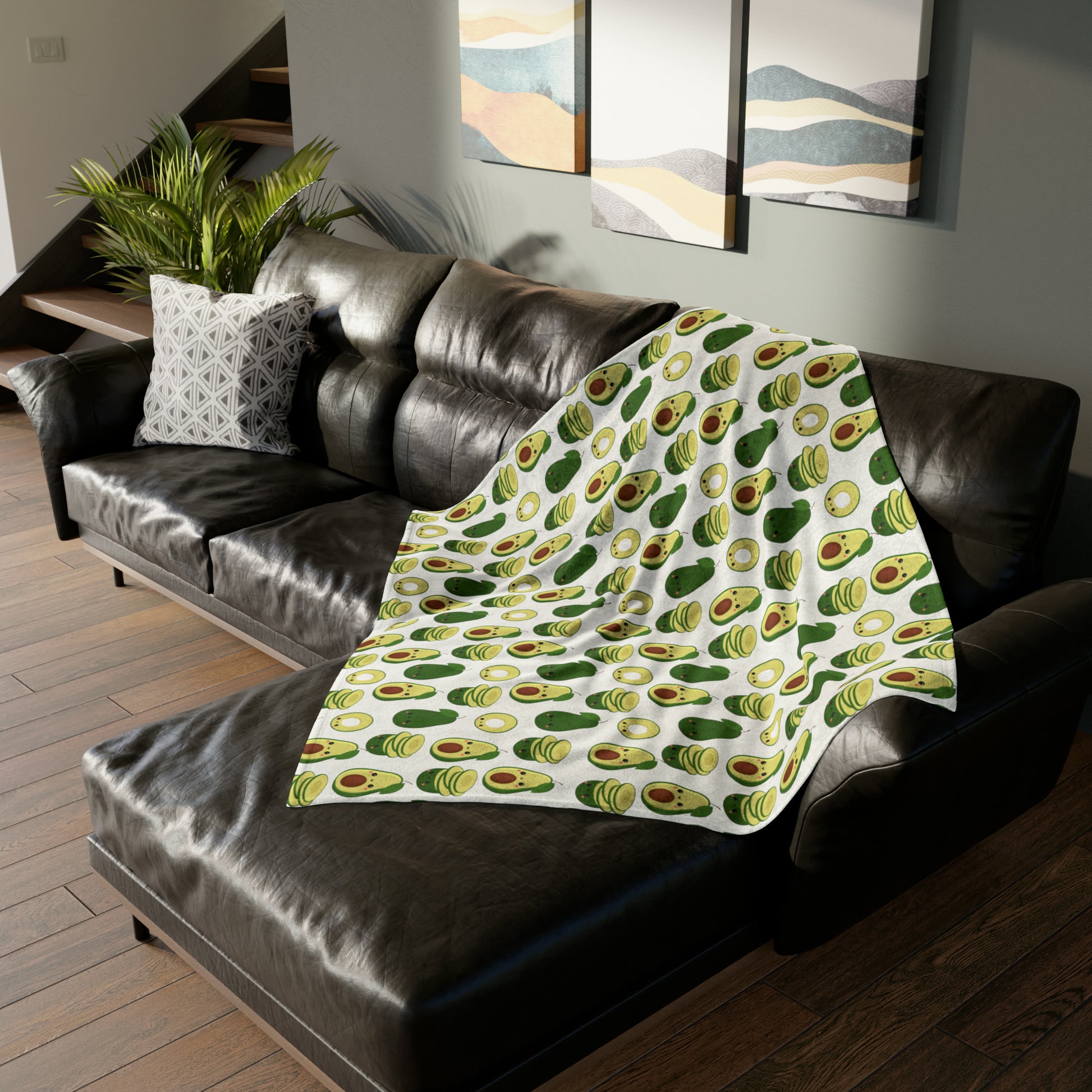Cute Avocados - Soft Polyester Blanket 50" × 60" Blanket Food