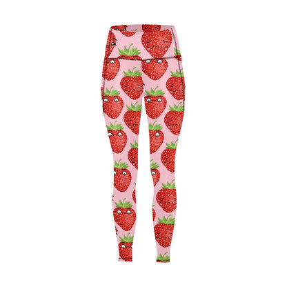Strawberry Characters - Women's Leggings with Pockets Women's Leggings with Pockets S - 2XL Food