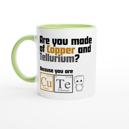 Cute, Periodic Table Of Elements - White 11oz Ceramic Mug with Colour Inside Ceramic Green Colour 11oz Mug Science