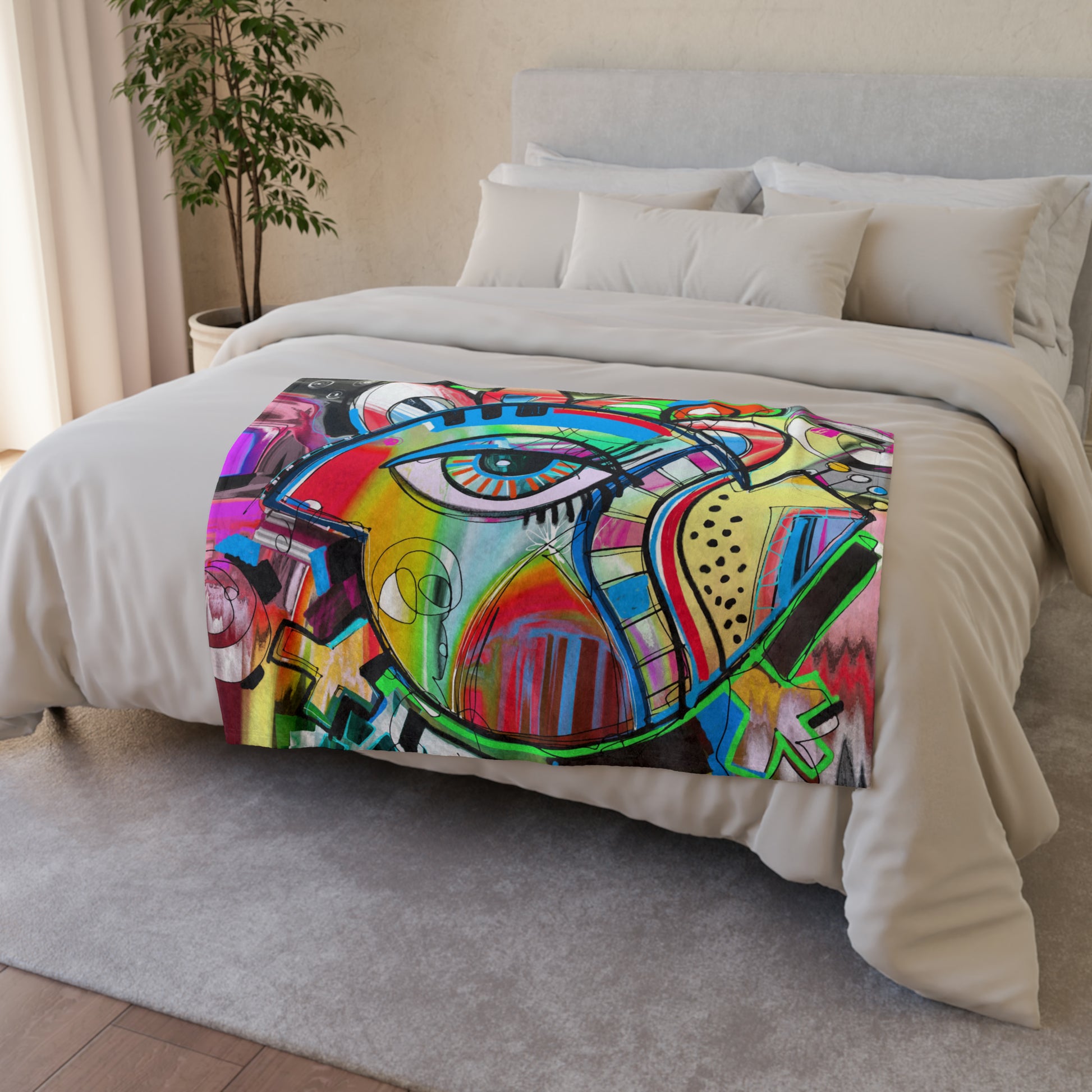 Graffiti Bird - Soft Polyester Blanket Blanket