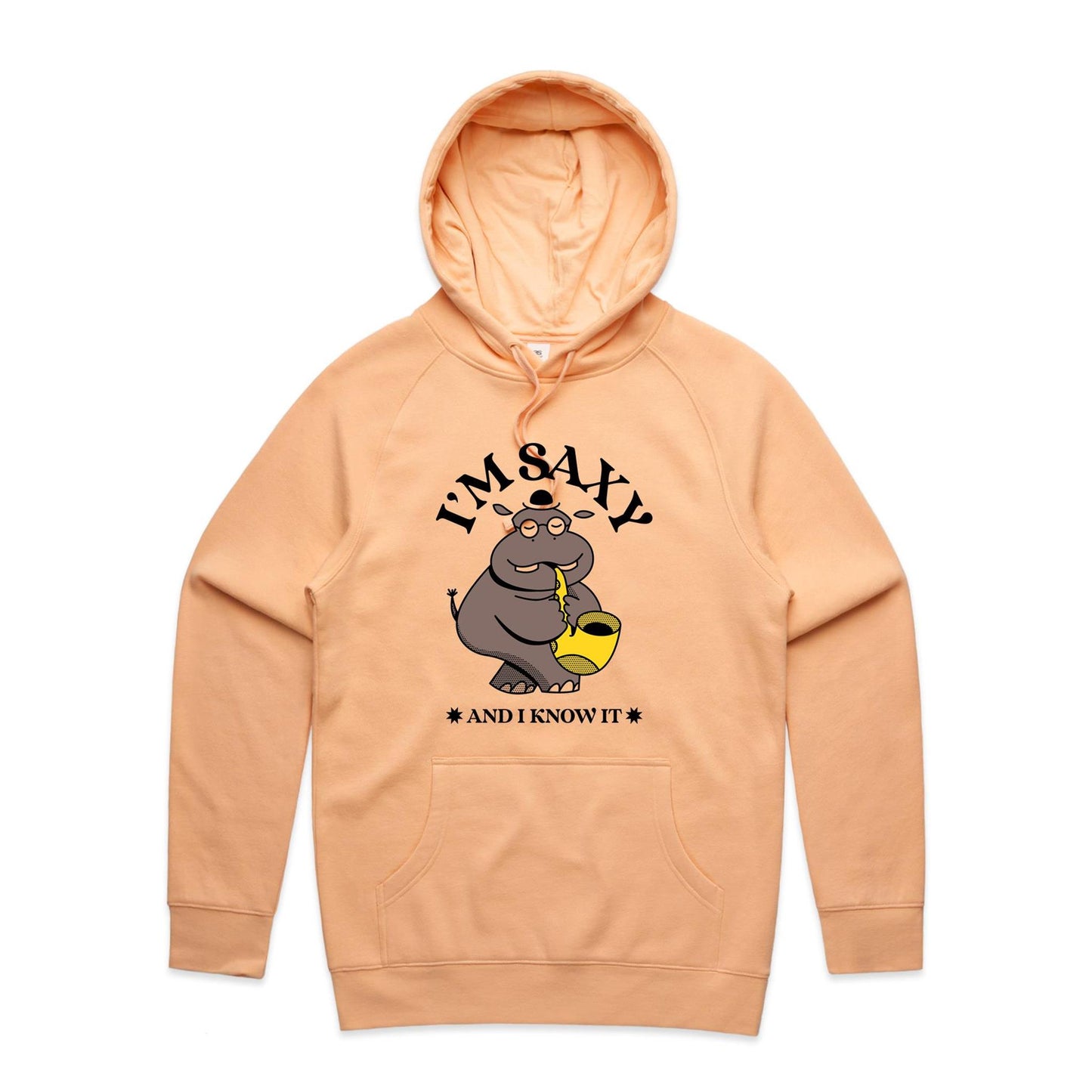 I'm Saxy And I Know It, Saxophone Player - Supply Hood Peach Mens Supply Hoodie Music