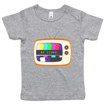 Retro Television, No Signal - Baby T-shirt Grey Marle Baby T-shirt Retro