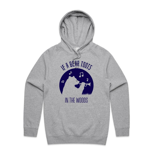 If A Bear Toots In The Woods, Trumpet Player - Supply Hood Grey Marle Mens Supply Hoodie