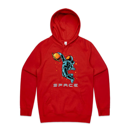 Astronaut Basketball - Supply Hood Red Mens Supply Hoodie
