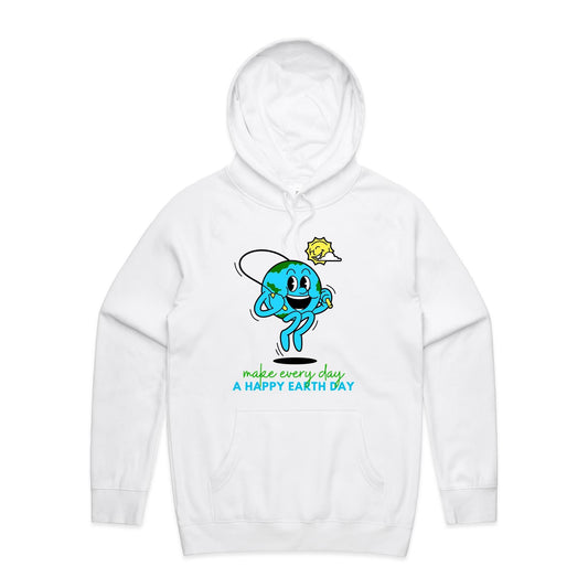 Make Every Day A Happy Earth Day - Supply Hood White Mens Supply Hoodie Environment