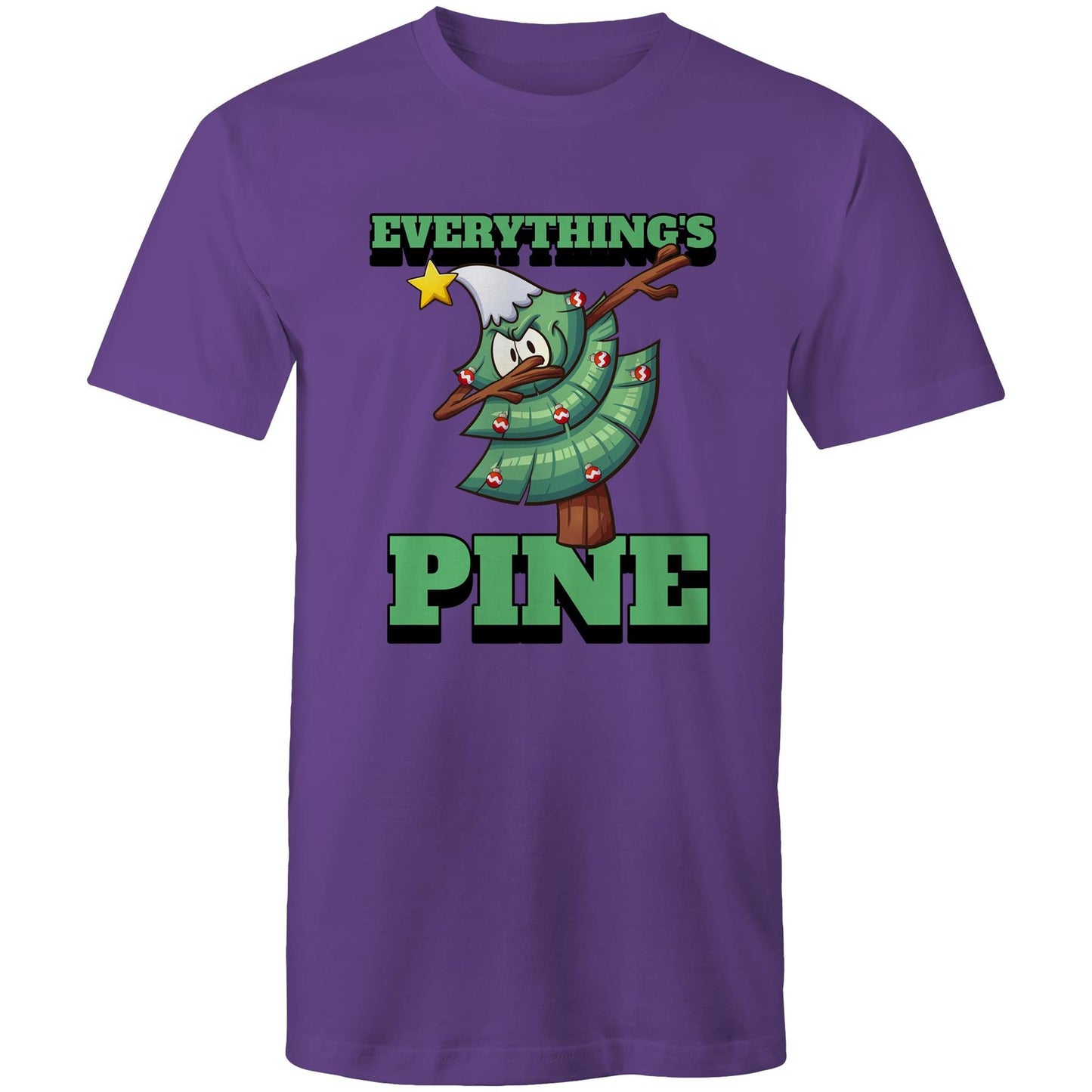 Everything's Pine - Mens T-Shirt Purple Christmas Mens T-shirt Merry Christmas