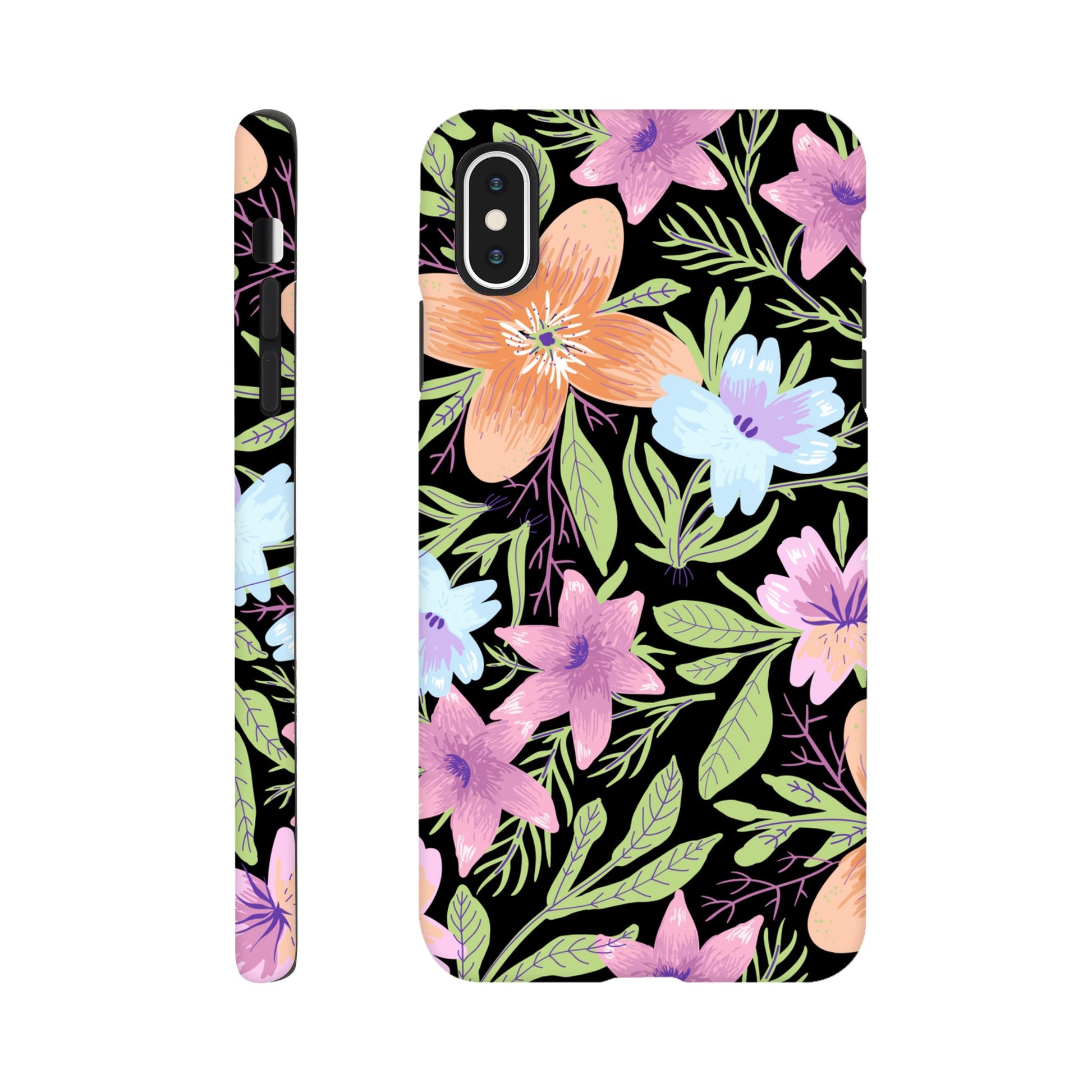 Black Floral - Phone Tough Case iPhone XS Max Phone Case