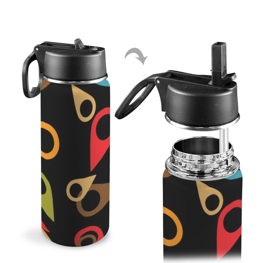 Where Am I - Insulated Water Bottle with Straw Lid (18oz) Insulated Water Bottle with Swing Handle