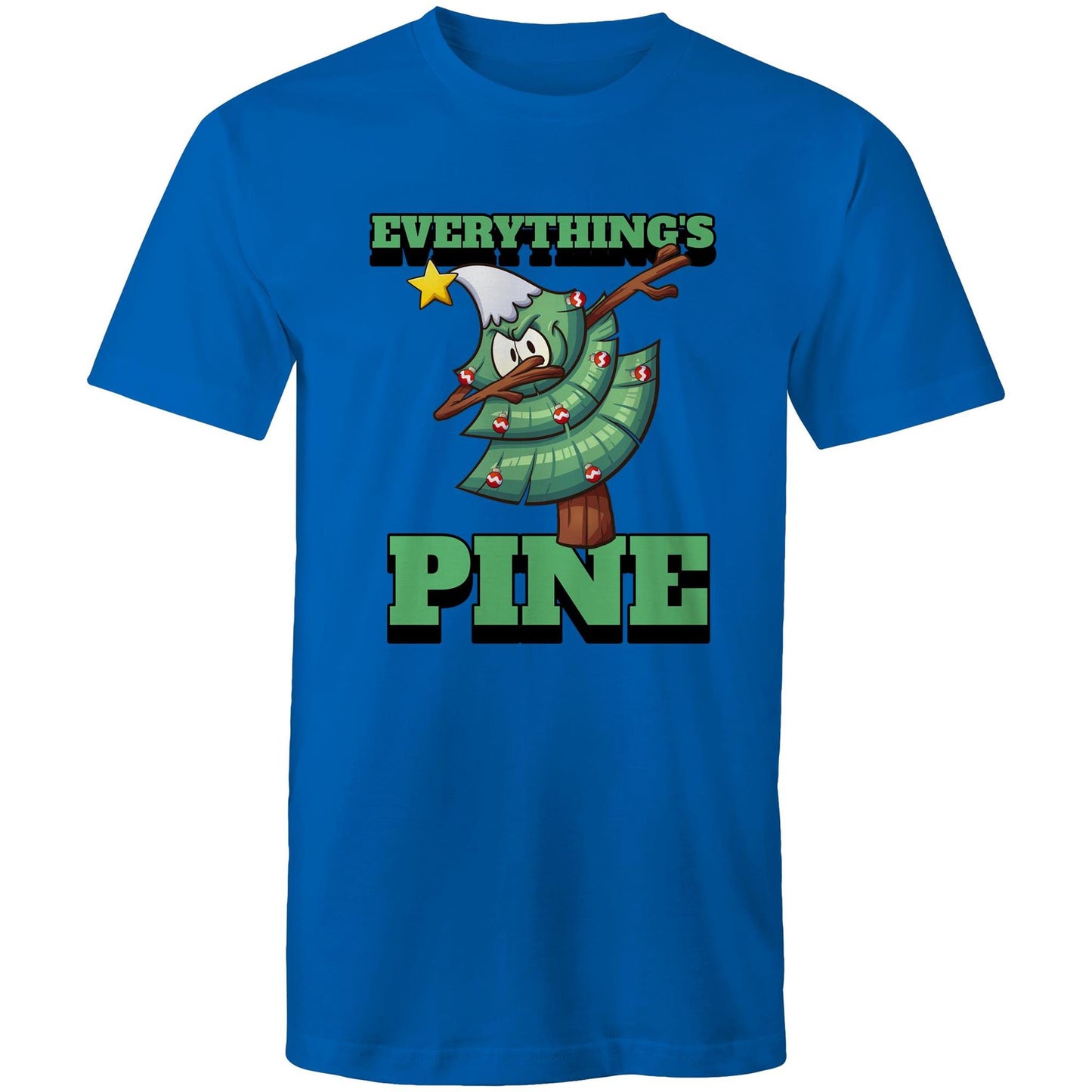 Everything's Pine - Mens T-Shirt Bright Royal Christmas Mens T-shirt Merry Christmas