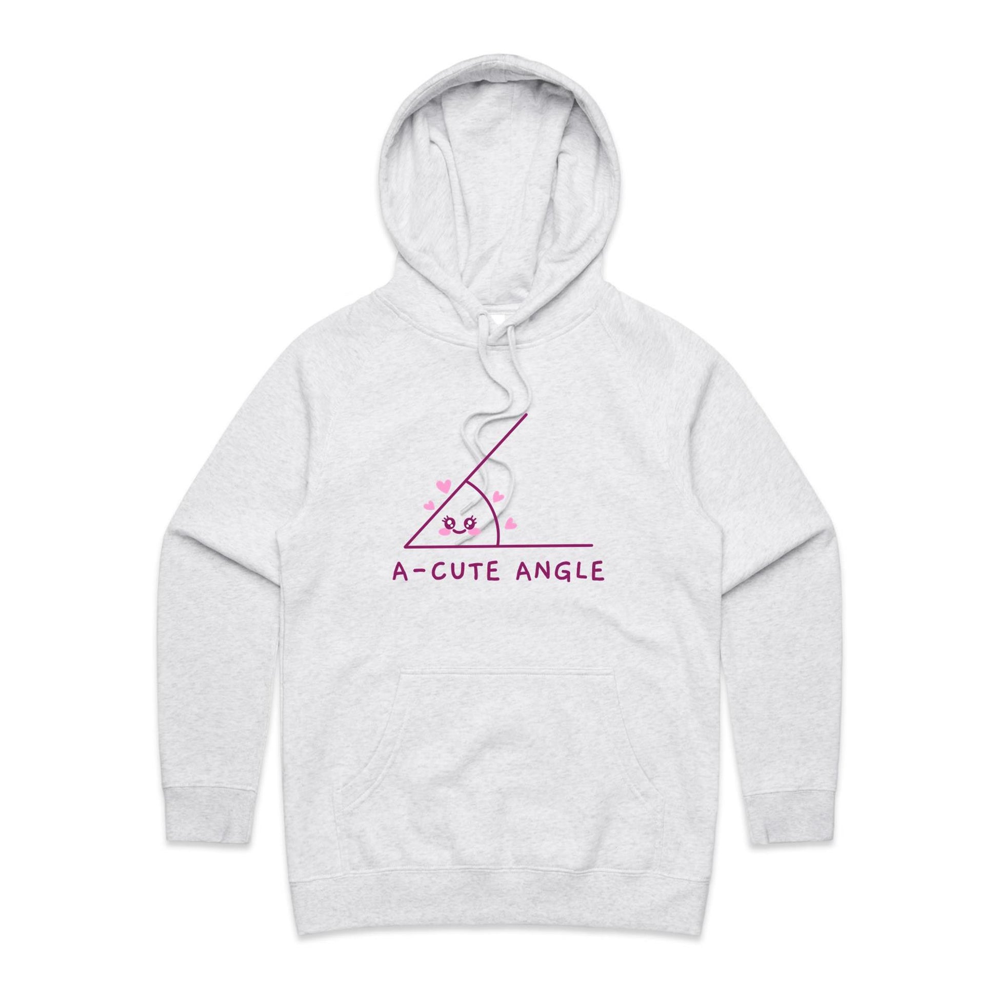 A-Cute Angle - Women's Supply Hood White Marle Womens Supply Hoodie Maths Science