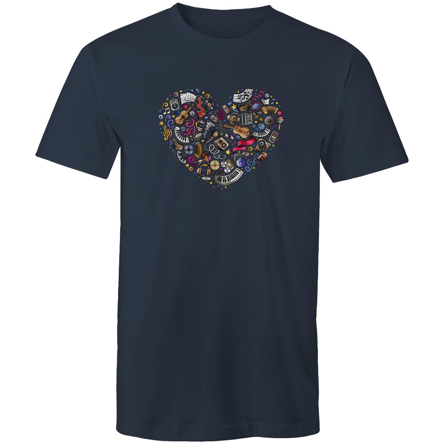 Heart Music - Mens T-Shirt Navy Mens T-shirt Music