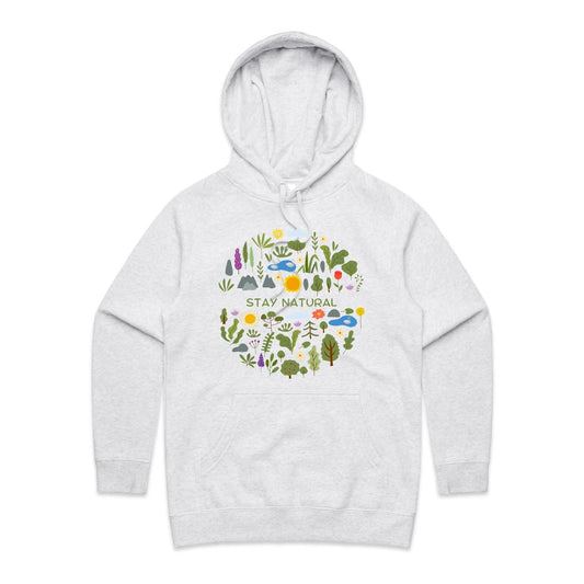 Stay Natural - Women's Supply Hood White Marle Womens Supply Hoodie