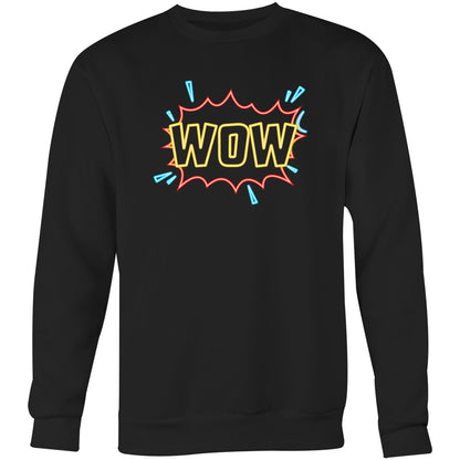 Wow, Comic Book - Crew Sweatshirt Black Sweatshirt comic