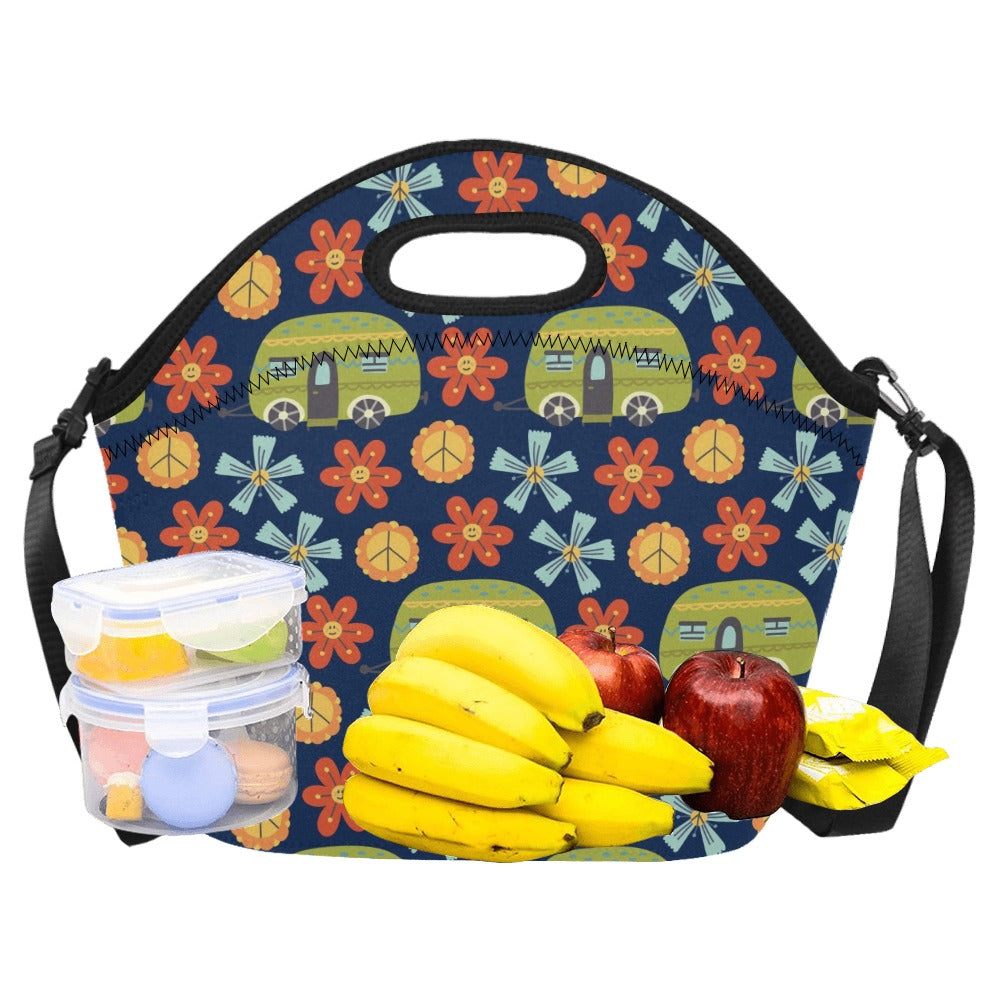 Hippy Caravan - Neoprene Lunch Bag/Large Neoprene Lunch Bag/Large