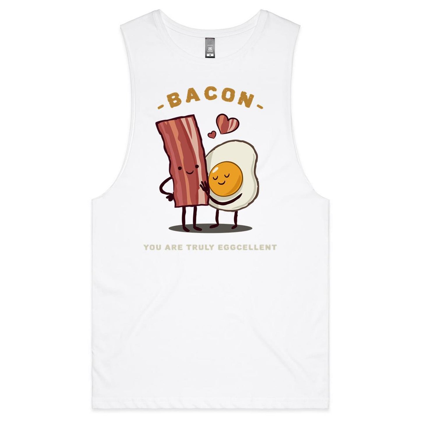 Bacon, You Are Truly Eggcellent - Mens Tank Top Tee White Mens Tank Tee