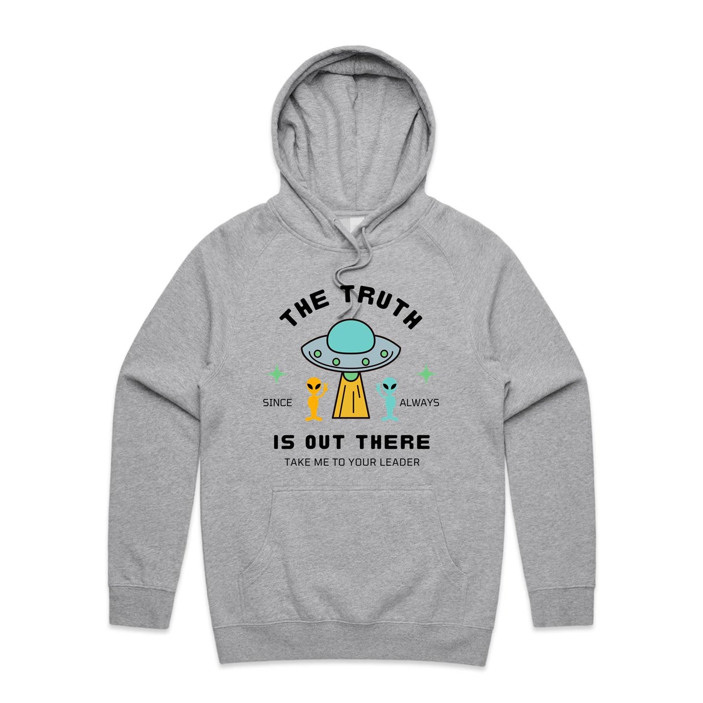 The Truth Is Out There - Supply Hood Grey Marle Mens Supply Hoodie Sci Fi