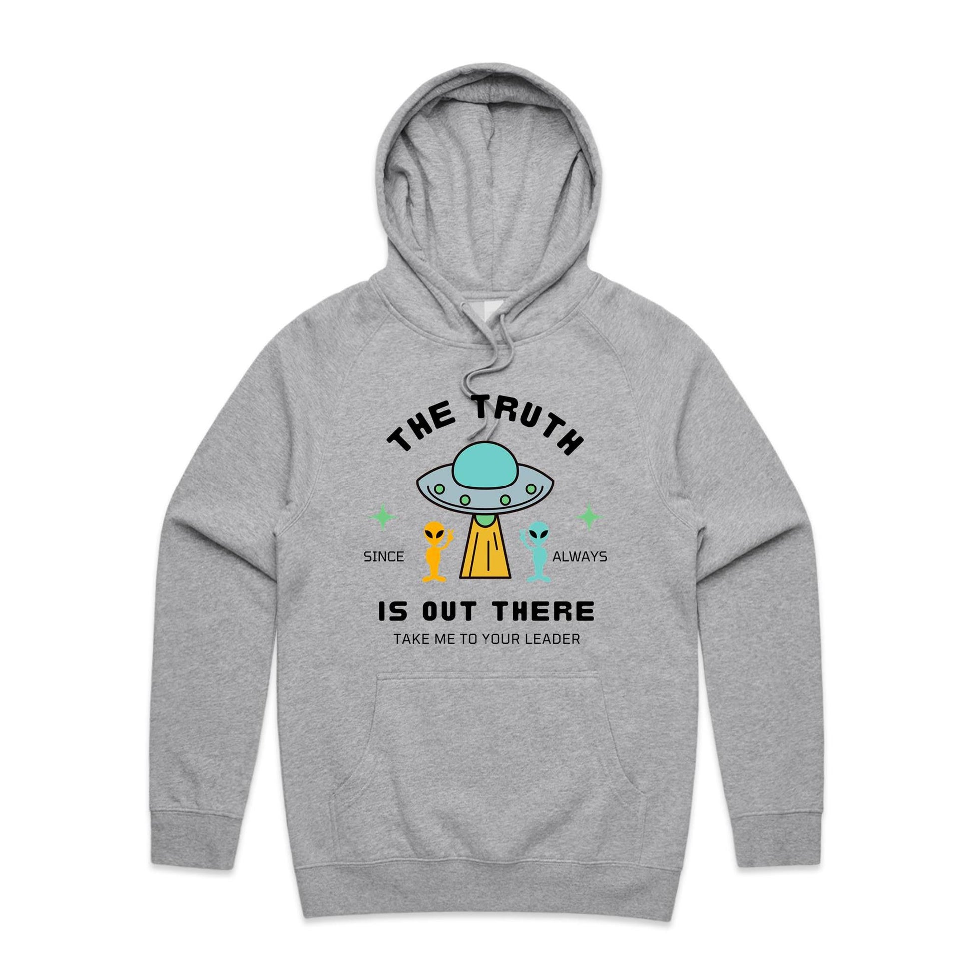 The Truth Is Out There - Supply Hood Grey Marle Mens Supply Hoodie Sci Fi