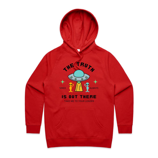 The Truth Is Out There - Women's Supply Hood Red Womens Supply Hoodie Sci Fi