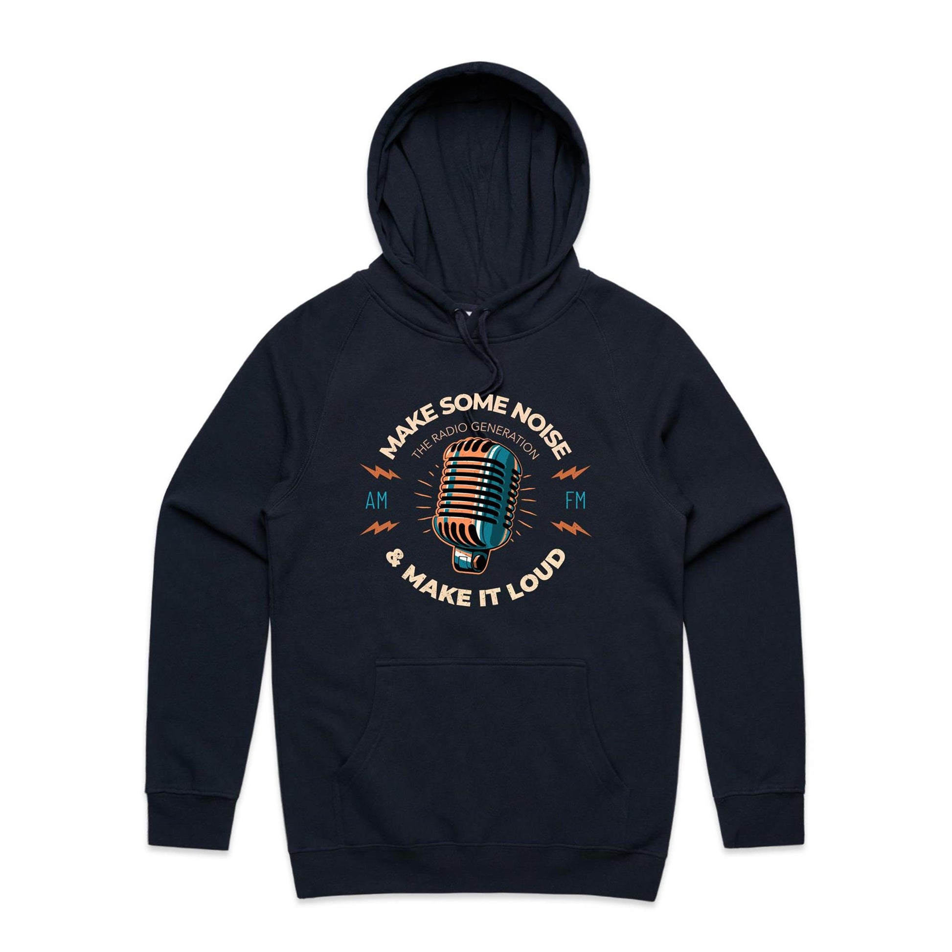 Make Some Noise And Make It Loud - Supply Hood Navy Mens Supply Hoodie Music