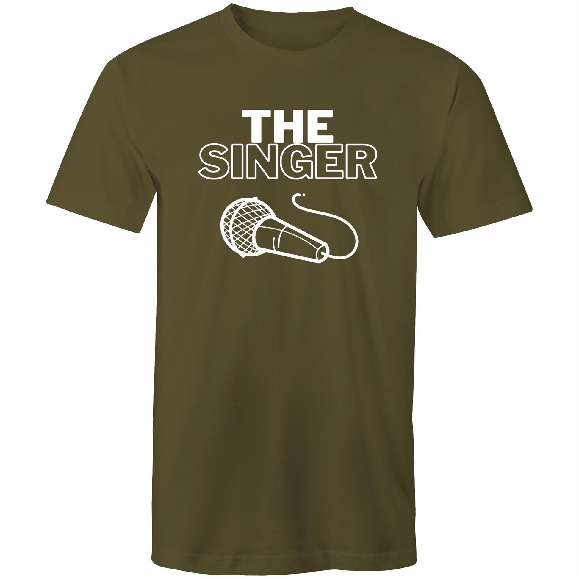 The Singer - Mens T-Shirt Army Green Mens T-shirt Music