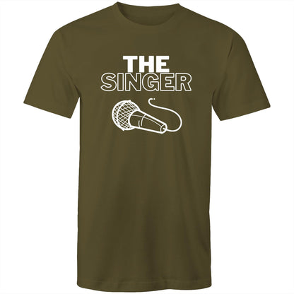 The Singer - Mens T-Shirt Army Green Mens T-shirt Music