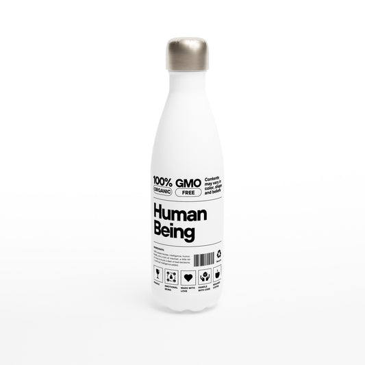 Human Being Definition - White 17oz Stainless Steel Water Bottle Default Title White Water Bottle Funny