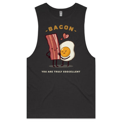 Bacon, You Are Truly Eggcellent - Mens Tank Top Tee Coal Mens Tank Tee