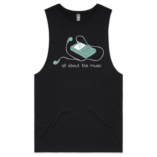 All About The Music - Mens Tank Top Tee Black Mens Tank Tee