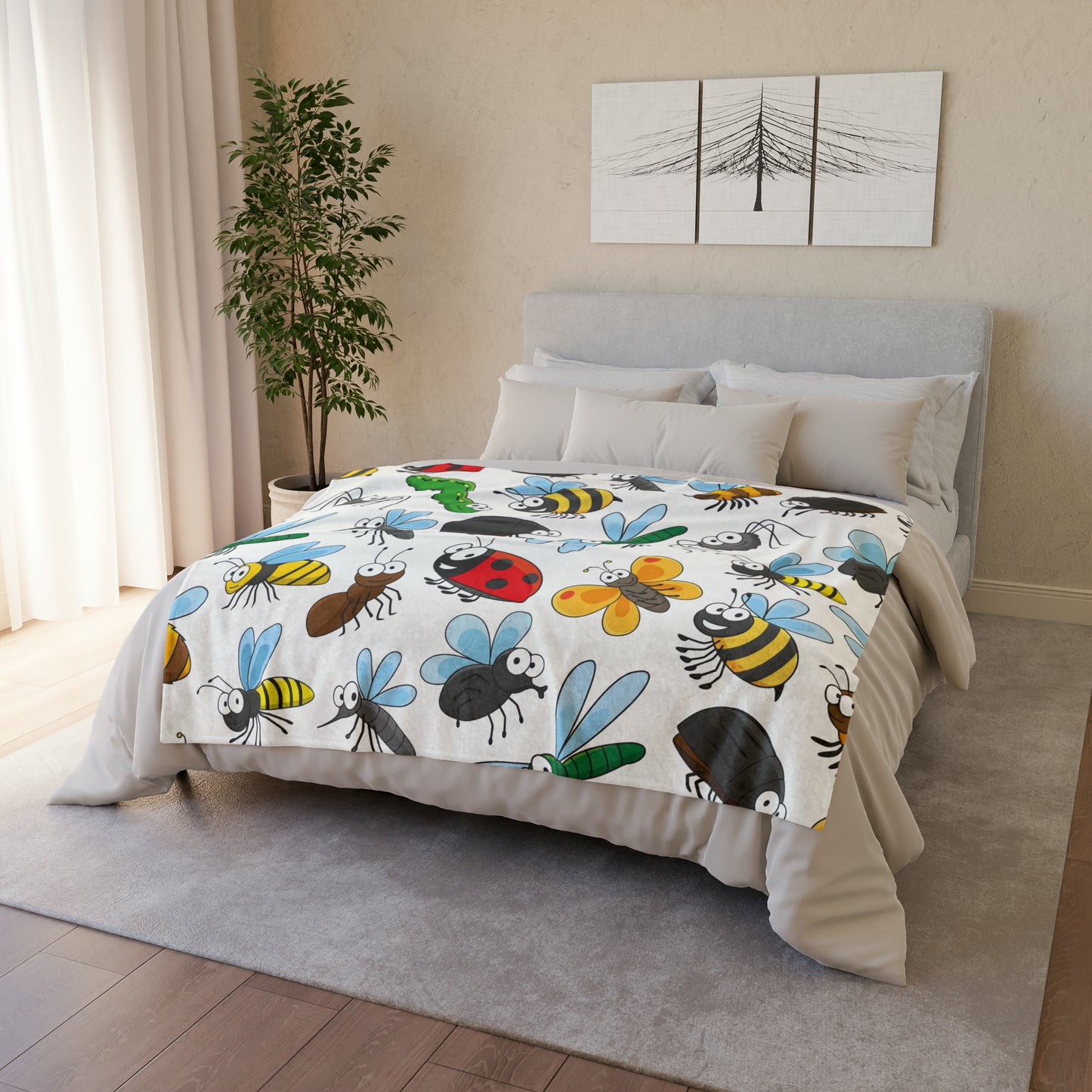 Little Creatures, Bugs - Soft Polyester Blanket 50" × 60" Blanket
