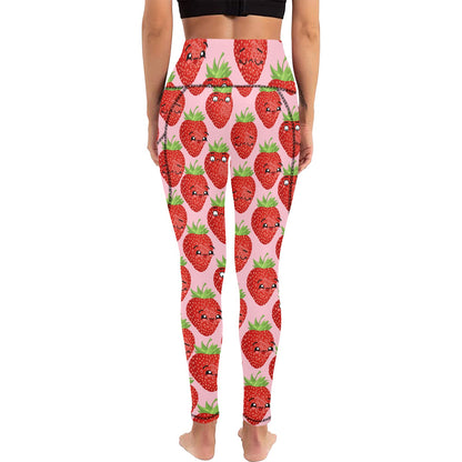 Strawberry Characters - Women's Leggings with Pockets Women's Leggings with Pockets S - 2XL Food