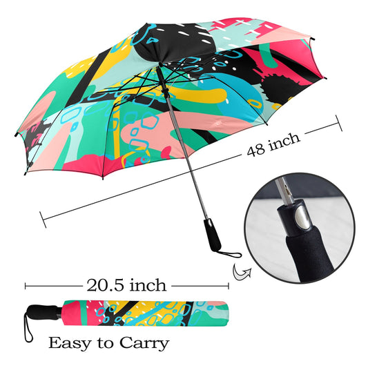 Bright And Colourful - Semi-Automatic Foldable Umbrella Semi-Automatic Foldable Umbrella