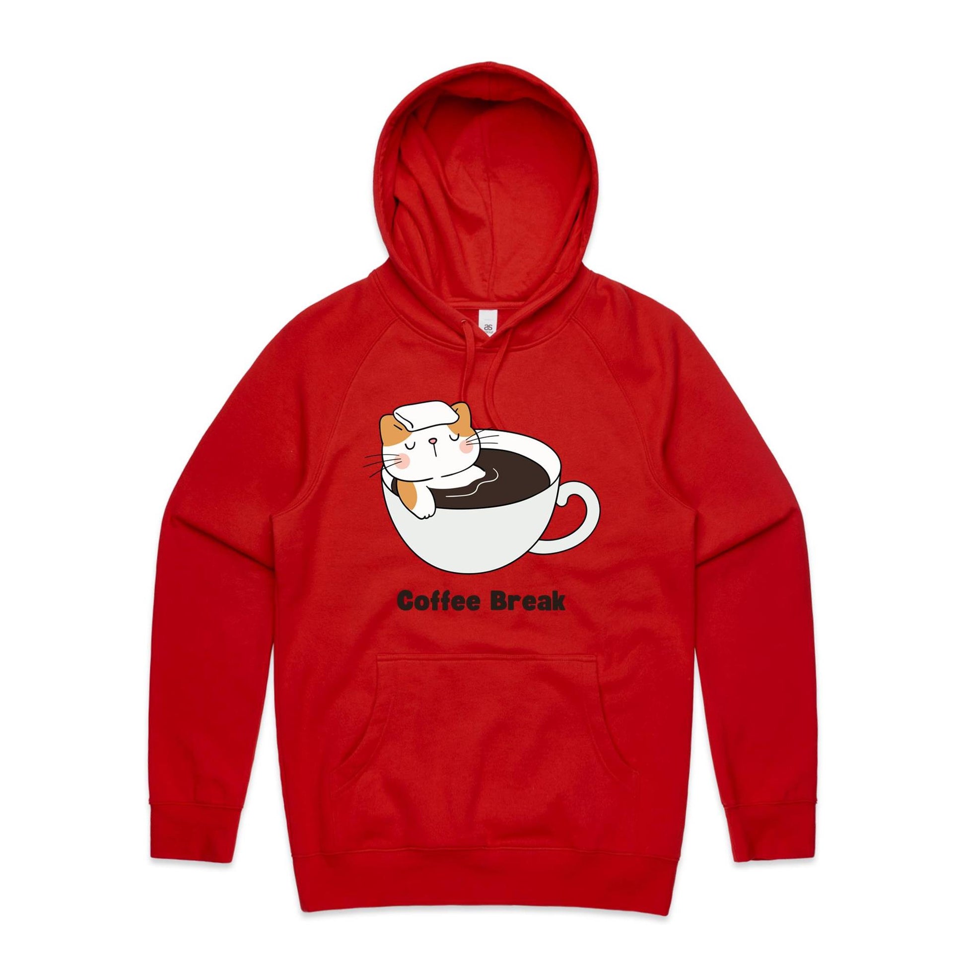 Cat Coffee Break - Supply Hood Red Mens Supply Hoodie animal Coffee