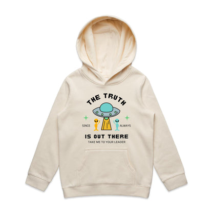 The Truth Is Out There, Alien UFO - Youth Supply Hood Ecru Kids Hoodie Sci Fi