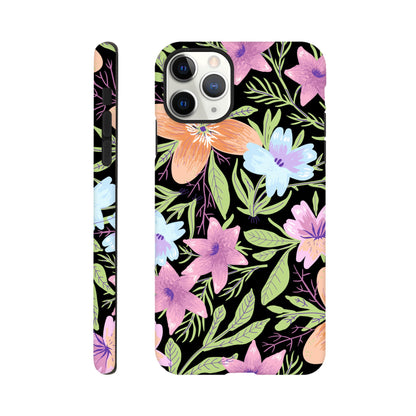 Black Floral - Phone Tough Case iPhone 11 Pro Max Phone Case
