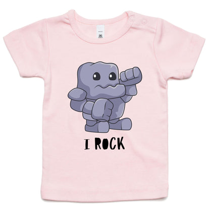 I Rock - Baby T-shirt Pink Baby T-shirt Music