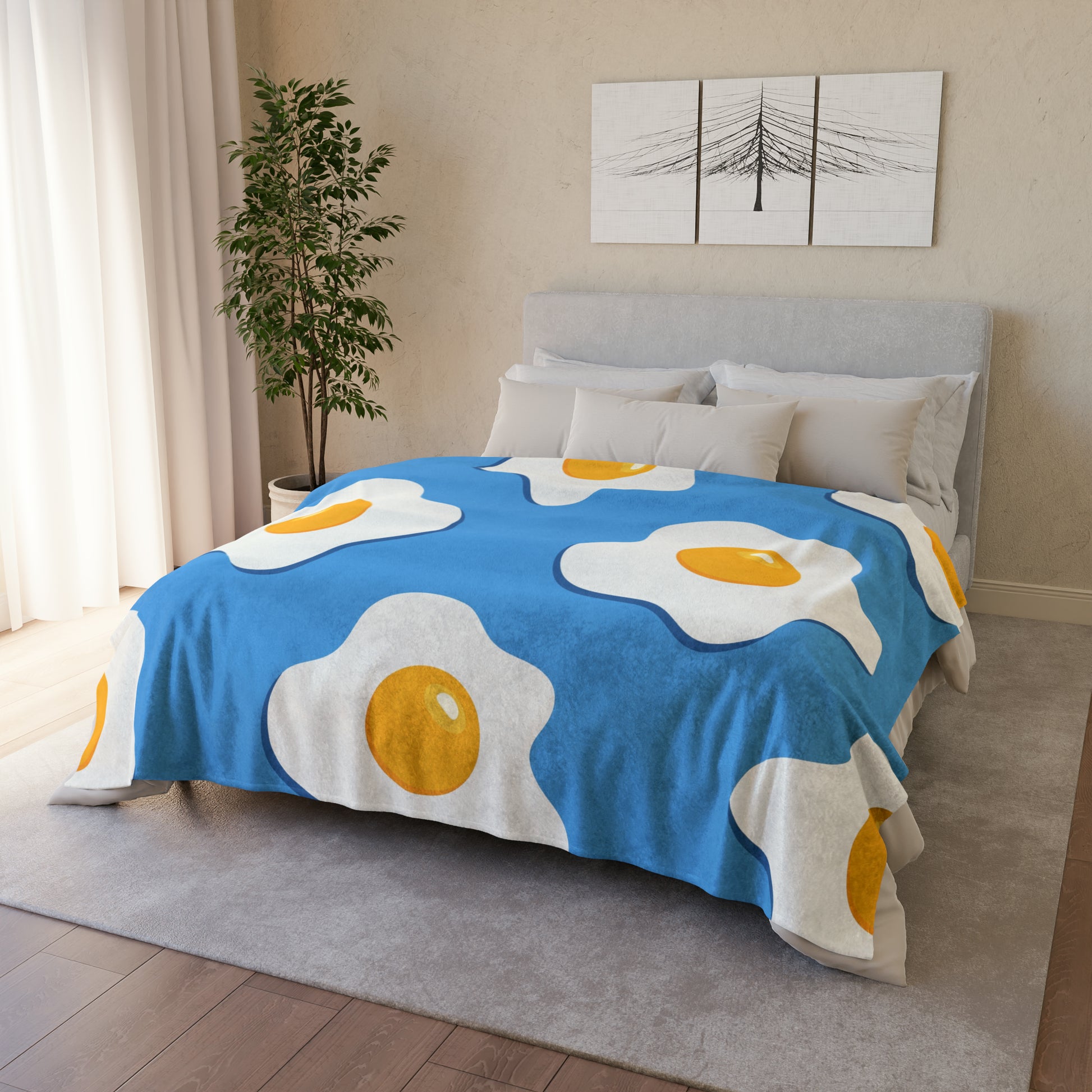 Fried Eggs - Soft Polyester Blanket Blanket Food