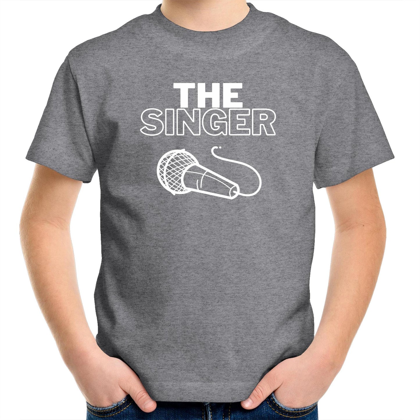 The Singer - Kids Youth T-Shirt Grey Marle Kids Youth T-shirt Music