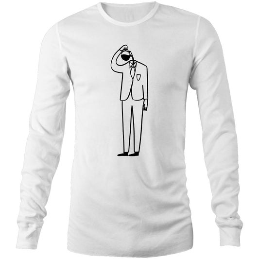 Coffee Brain - Long Sleeve T-Shirt White Unisex Long Sleeve T-shirt Coffee