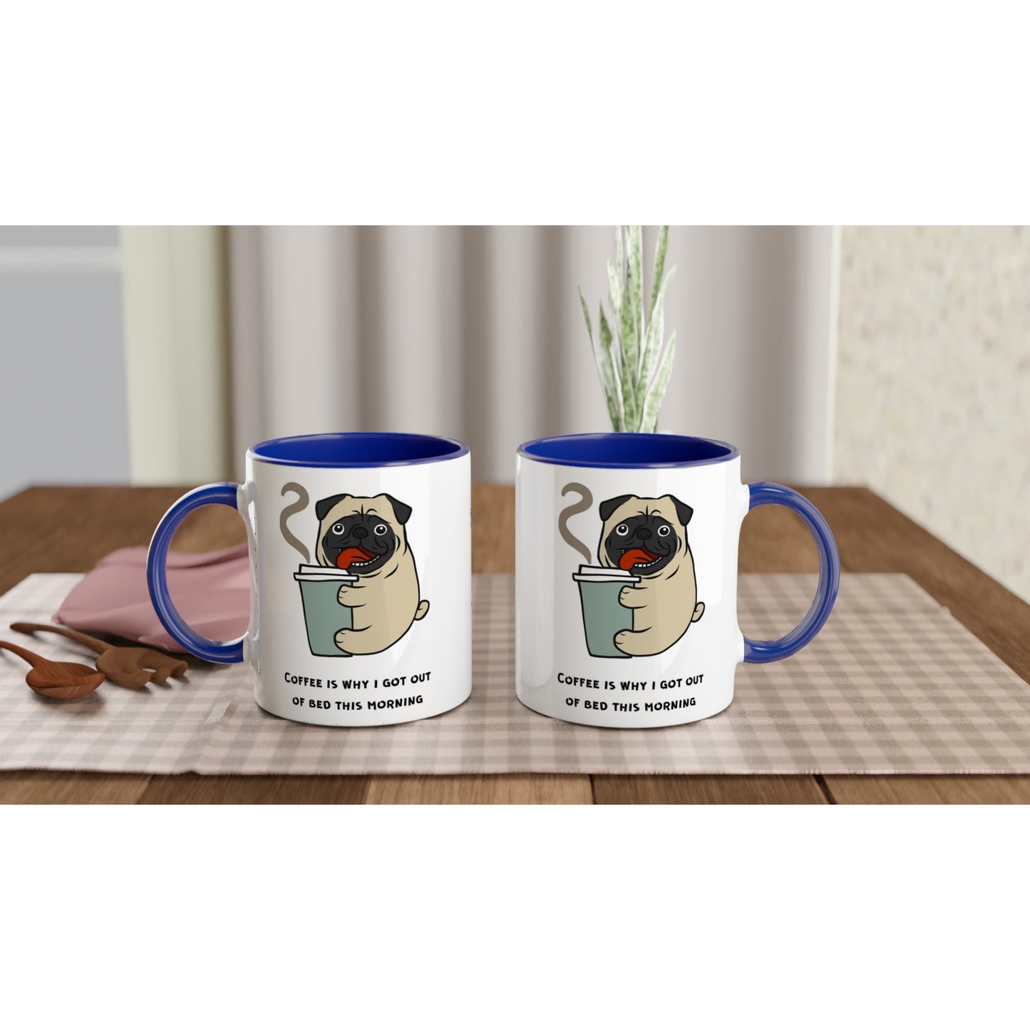 Coffee Is Why I Got Out Of Bed This Morning - White 11oz Ceramic Mug with Colour Inside Colour 11oz Mug animal coffee