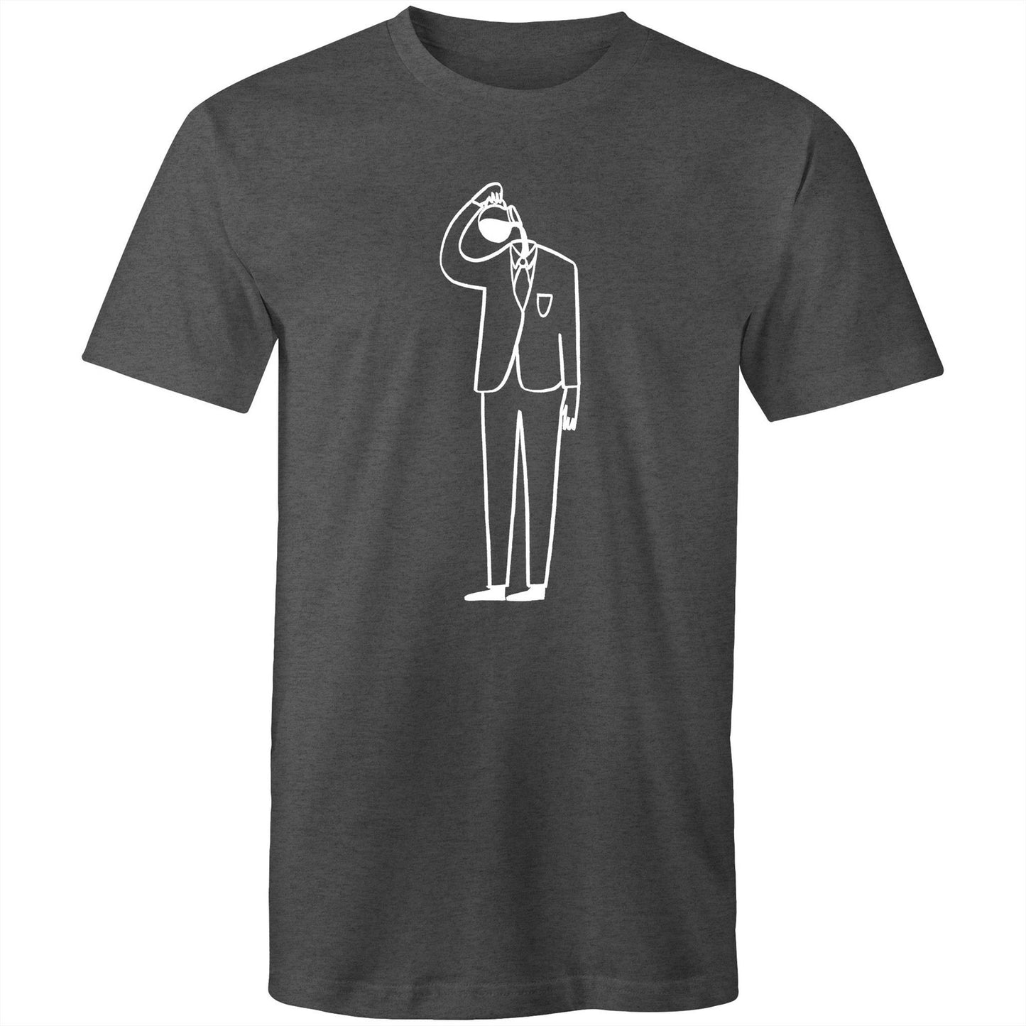 Coffee Brain - Mens T-Shirt Asphalt Marle Mens T-shirt Coffee