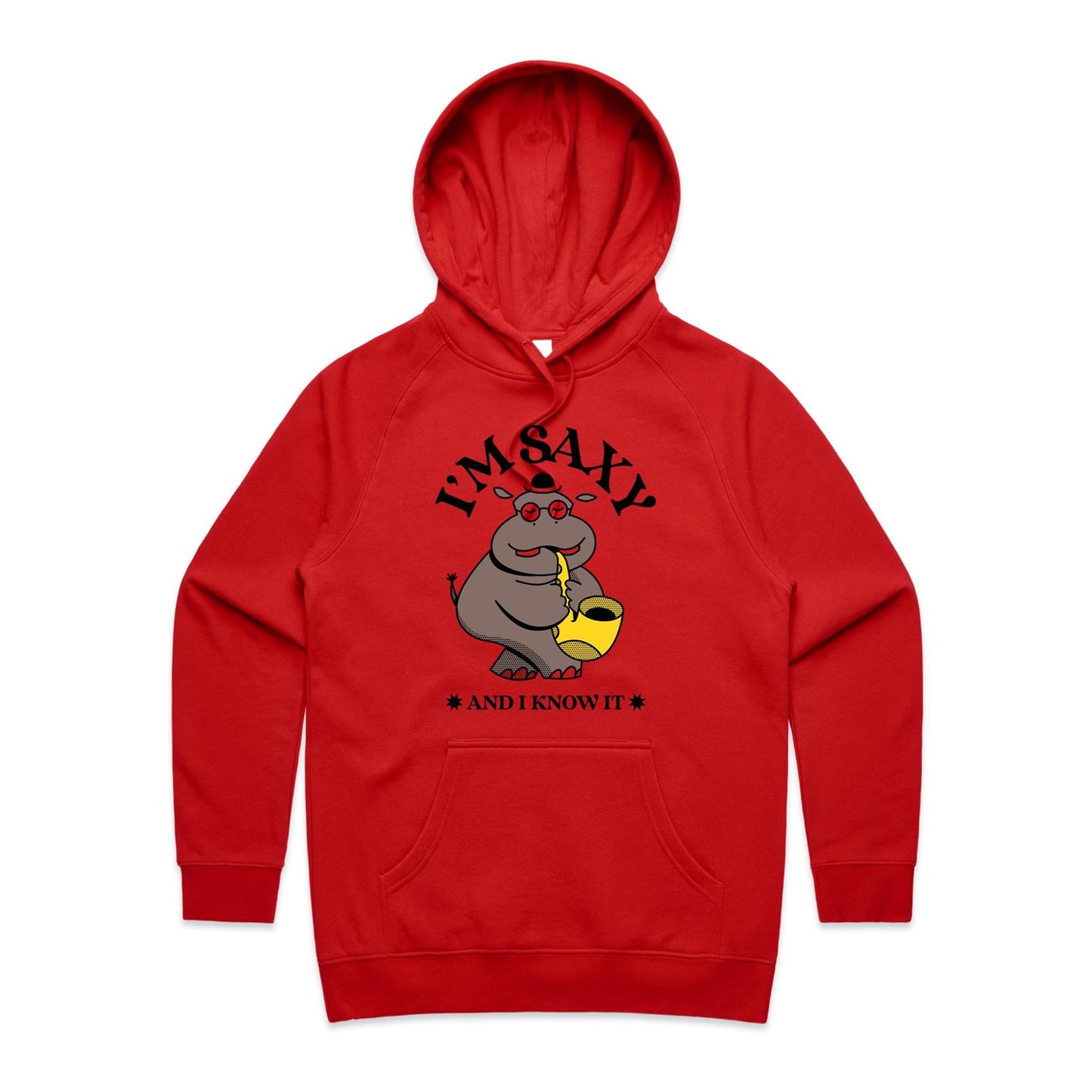 I'm Saxy And I Know It, Saxophone Player - Women's Supply Hood Red Womens Supply Hoodie animal Music