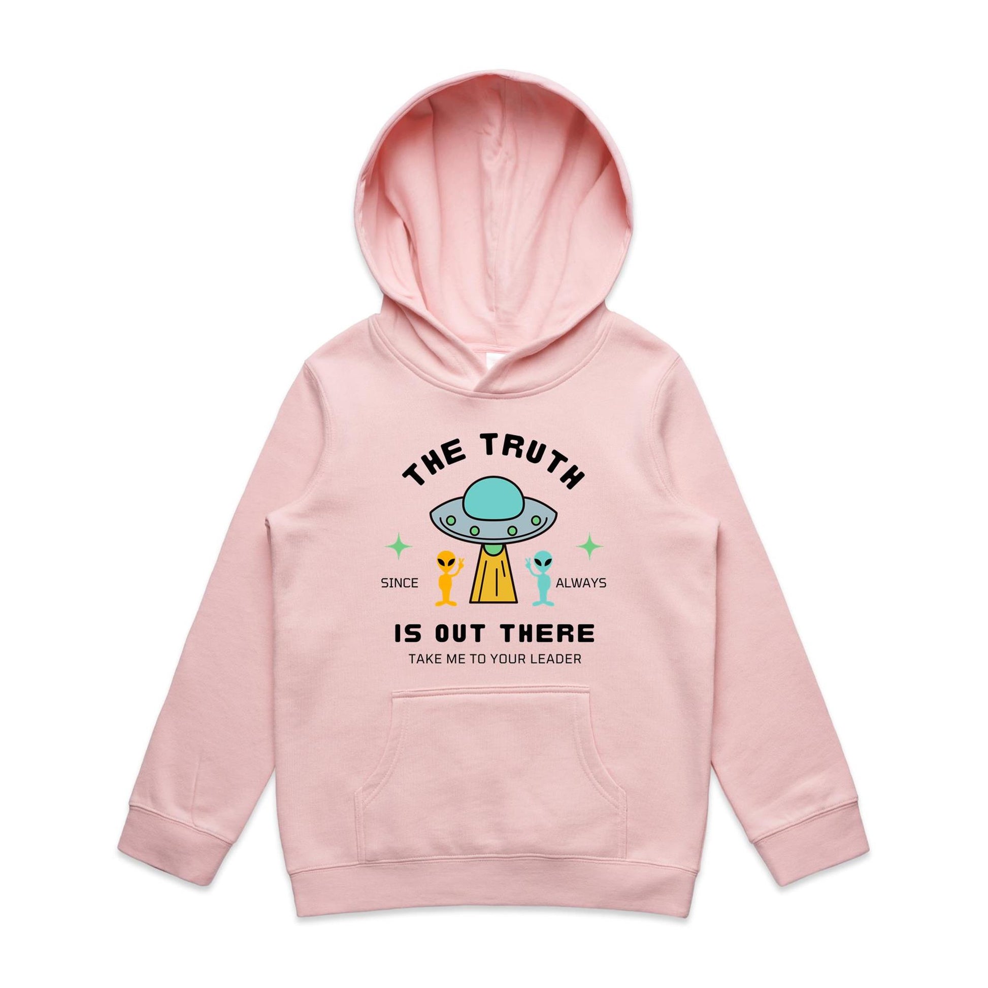 The Truth Is Out There, Alien UFO - Youth Supply Hood Pink Kids Hoodie Sci Fi