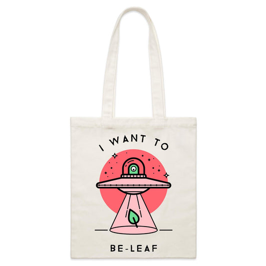 I Want To Be-Leaf, UFO - Parcel Canvas Tote Bag Default Title Parcel Tote Bag Sci Fi