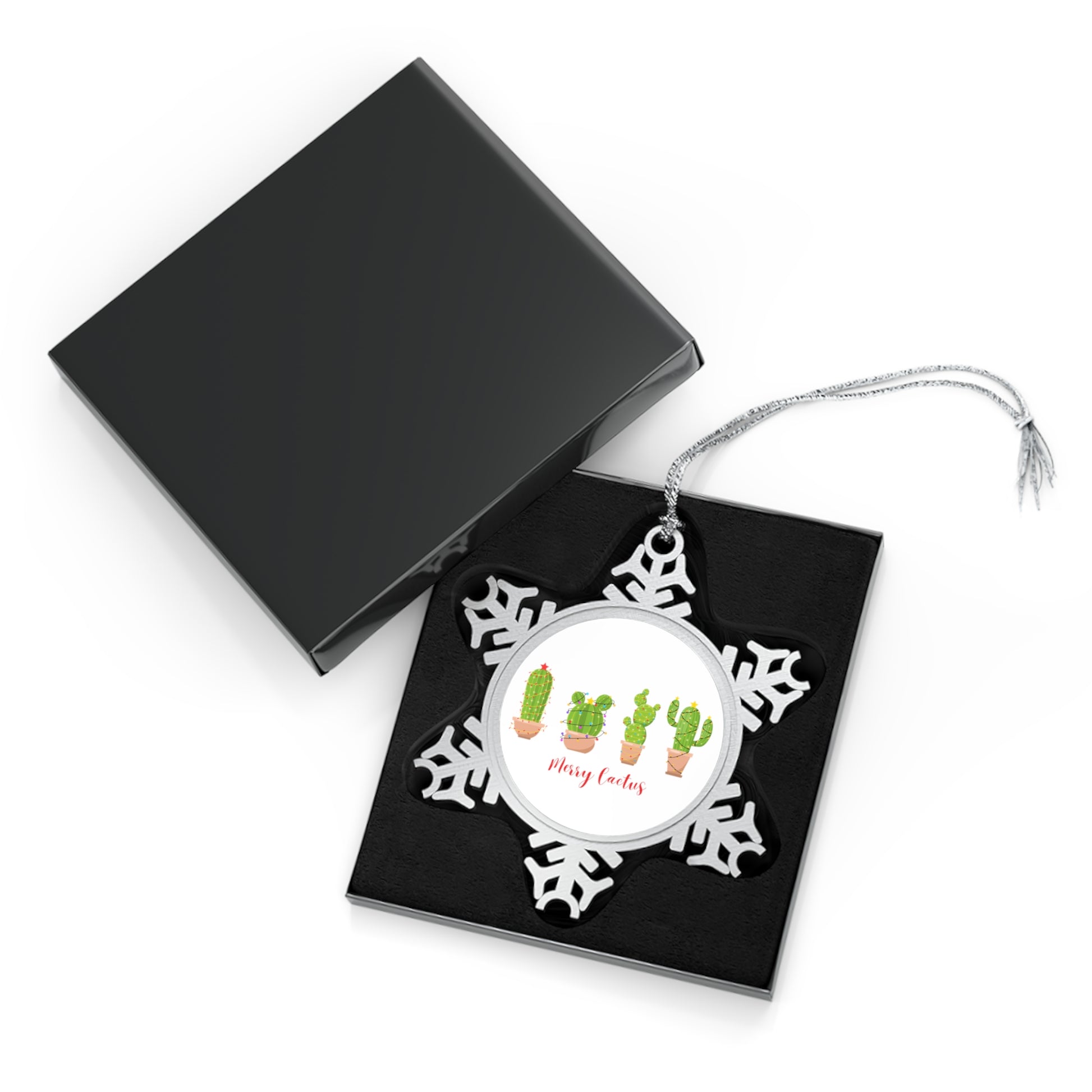 Merry Cactus - Pewter Snowflake Ornament Christmas Ornament